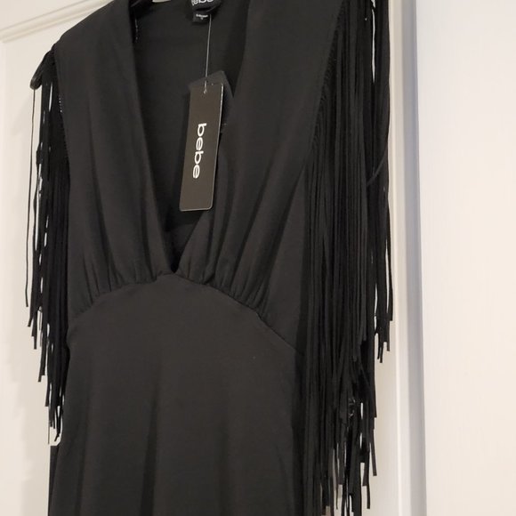 NEW WITH TAGS BEBE FESTIVAL FRINGE KNIT DRESS XXS - Picture 7 of 10